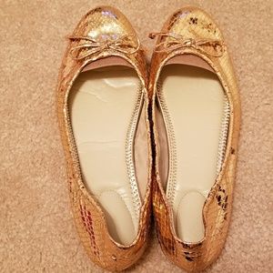 Marc Fisher Metallic Gold Ballet Flats